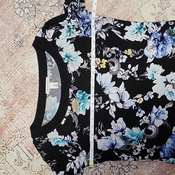 White House Black Market Tunic Boatneck Floral Pullover Mini Dress Size M - Picture 9 of 11
